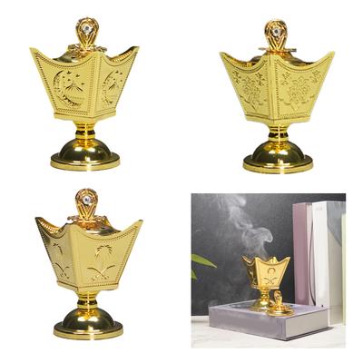 Bakhoor Räuchergefäß Metall Ausgehöhlt Eid Mubarak Lampe Brenner Schreibtisch Arabischer Weihrauch Diffusor Partygeschenk Heimdekor