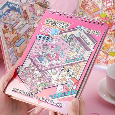 Sticker Scene Sticker 3D Scenes Decal Tapes Aesthetic Supplies Toys Games for Crafting School Classroom Camping Travel