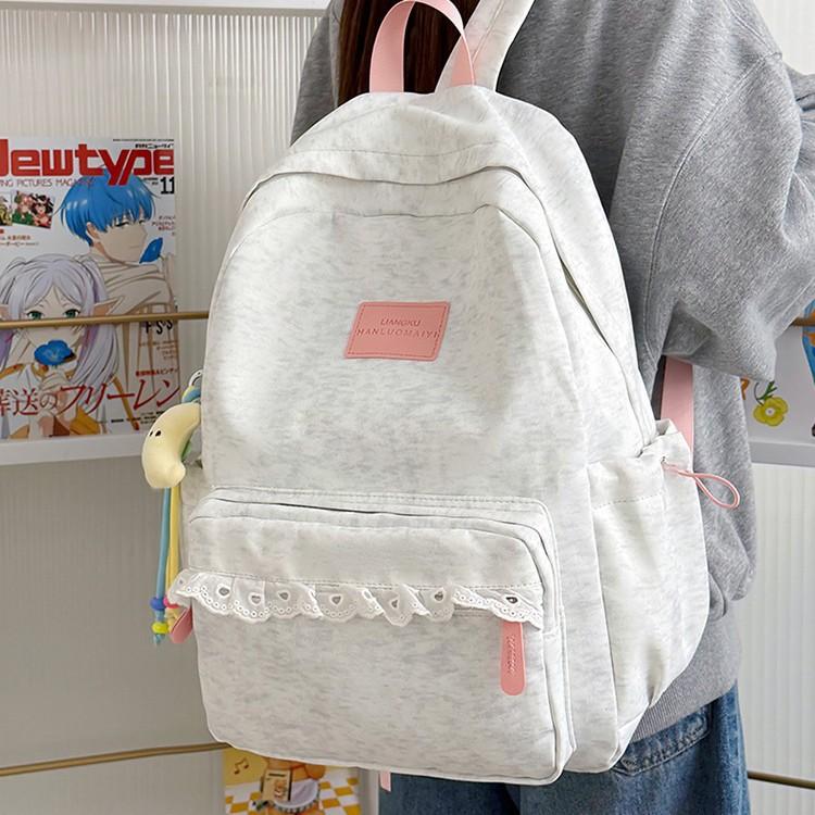 Schoolbag Spring New Japanese Ins Ballet Lace Sweet Soft Girl Travel Small Backpack Mori Simple Backpack Women
