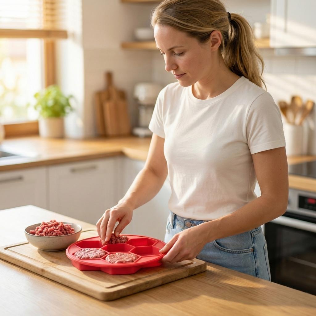 Silicone Burger Patty Press Mold for DIY Baking and Cooking Hamburger Stuffed Meat Tool Nonstick Food Grade Material Easy Release