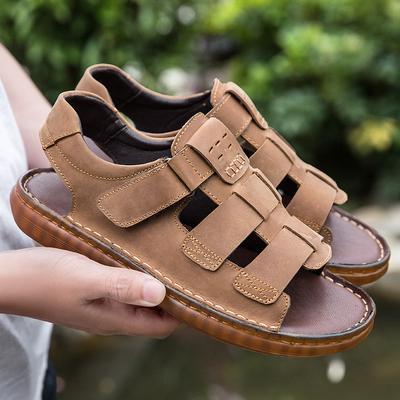 2025 Direct Supply Large Size Sandals Men's Summer 2021 New Casual Men's Shoes Microfiber Leather Roman Men's Breathable Shoes