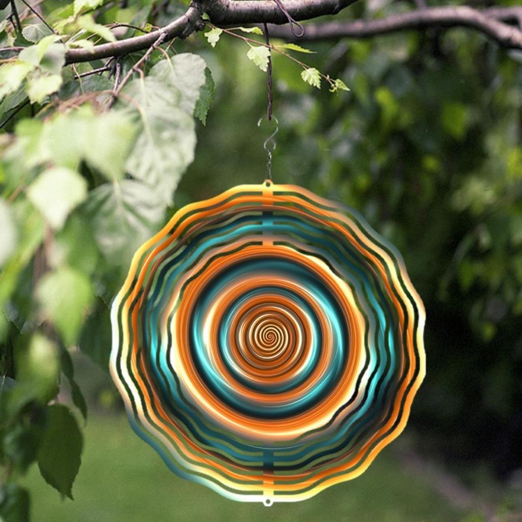10 Inch Metal Wind Spinner Garden Decor with 360 Degree Rotating Hook Outdoor Hanging Ornament for Patio Yard Home All Season Gift