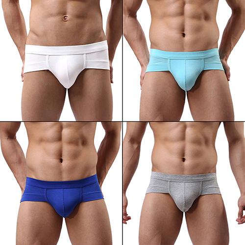 Herrsexiga Bulge Pouch Underkläder Trosor Mjuk Elastisk Modal Low Rise kalsonger