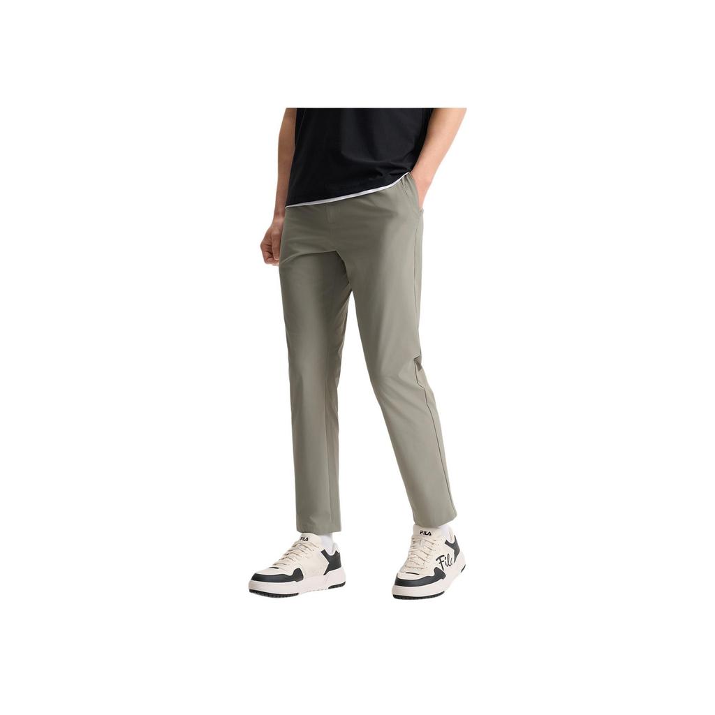Fila White Series Comfortable Casual Simple Solid Color Basic Woven Pants Men Bottoms Gray-Brown F11M523801F-GY