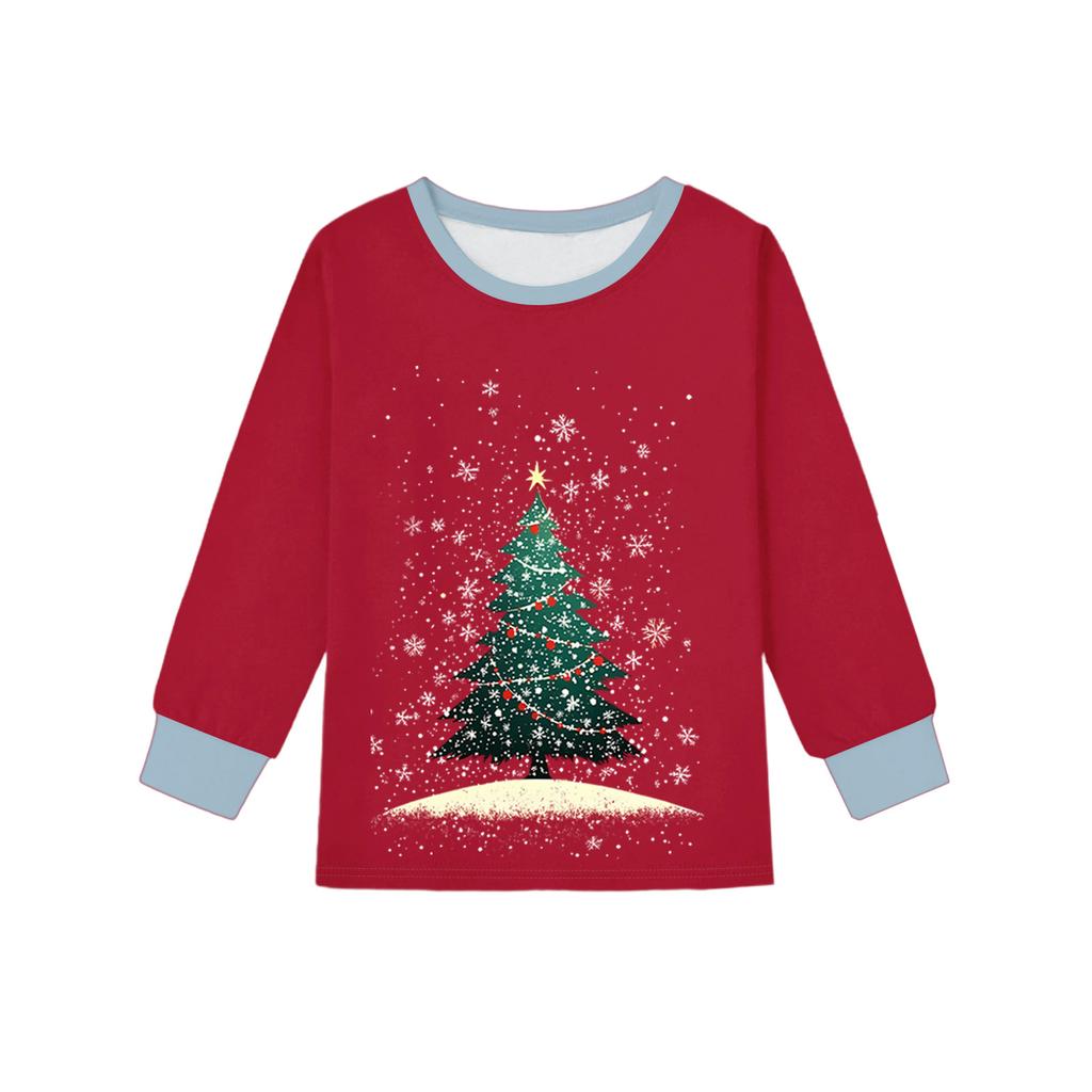 Dětský módní oblek Sukně Kulatý výstřih Top s dlouhým rukávem Kalhoty