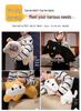 Japanese Three-Color Cat Plush Hugging Pillow for Girls' Bed - Cute Curved Sleep Doll