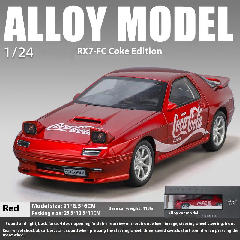 

Новый 1:24 BMW M3 Mazda RX7 Cola Version Street Car Alloy Diecasts Toy Metal Car Model Sound and Light Advanced Car Model Collectable RX7 красный