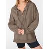 Fall/Winter New Style Women's Half-Closed Collar Zipper Casual Loose Sweatshirt Long Sleeve Hooded Shirt