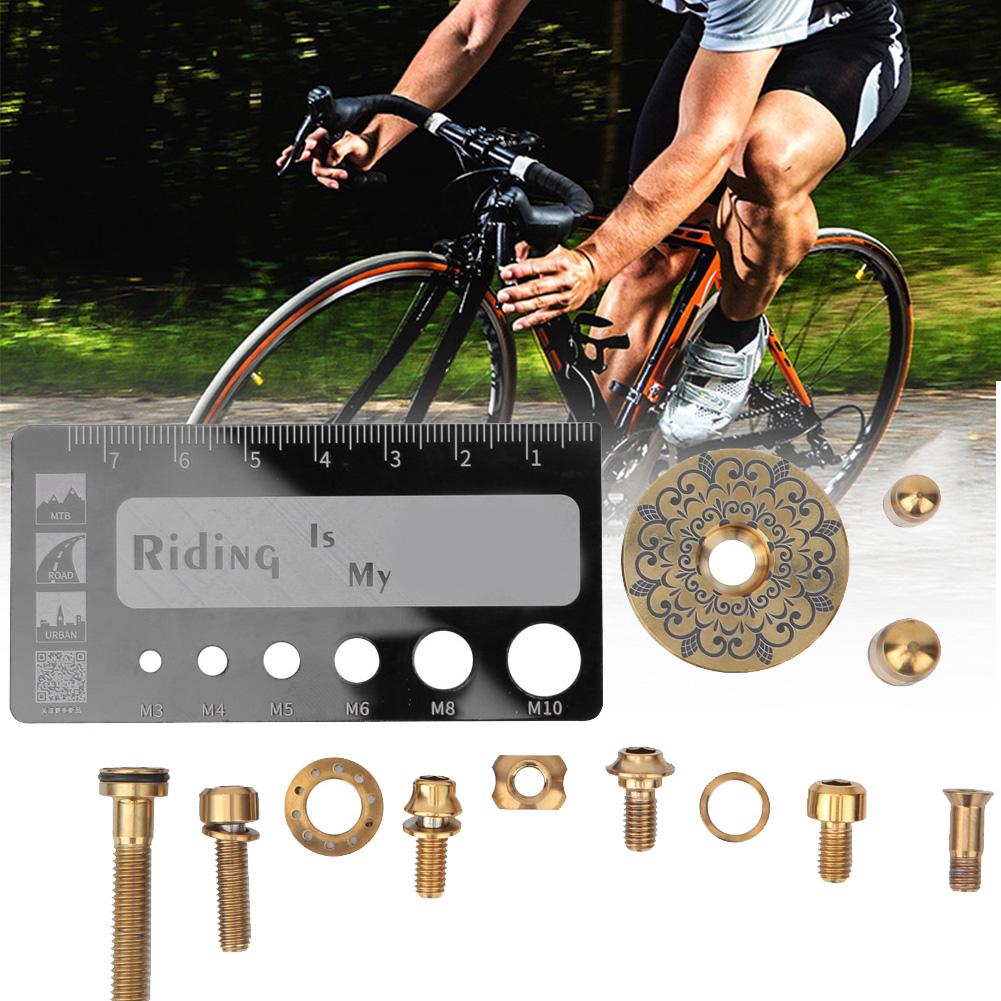 36 PCS Set Titanium Alloy Bicycle Screws Bolts for Common Mountain Bicycle Stem Cover Fixing Bolts Disc Fixing