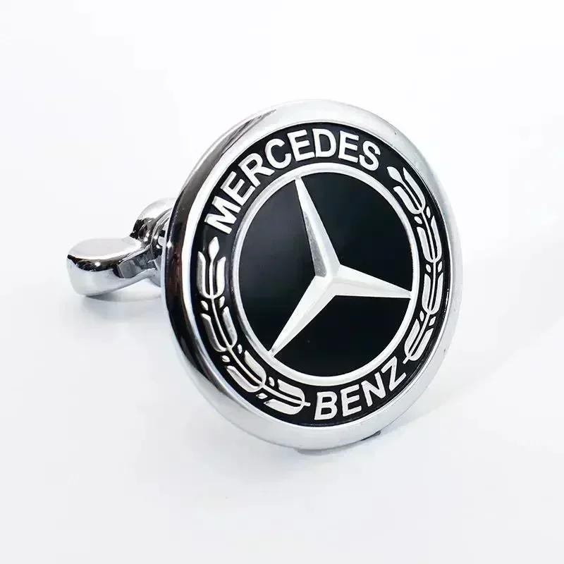 ESU5 45mm Car Front Emblem Badge Modified Bonnet Chrome Hood Cover for Mercedes Benz AMG W203 W204 C E S Class W210 W211 W220