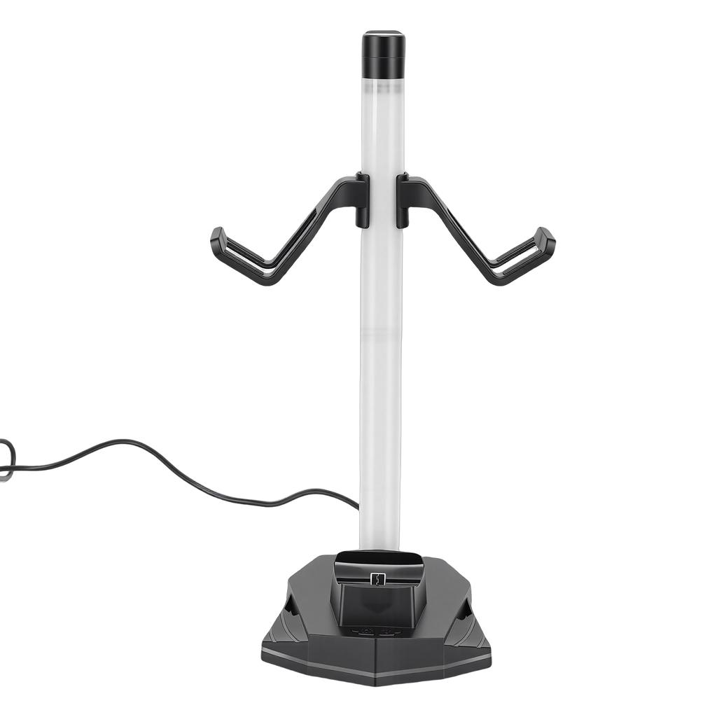 Game Controller and Headphone Holder Fit for Switch 2 Controller Pro RGB Headset Stand with 1xUSB C Dual USB2.0 Ports 4