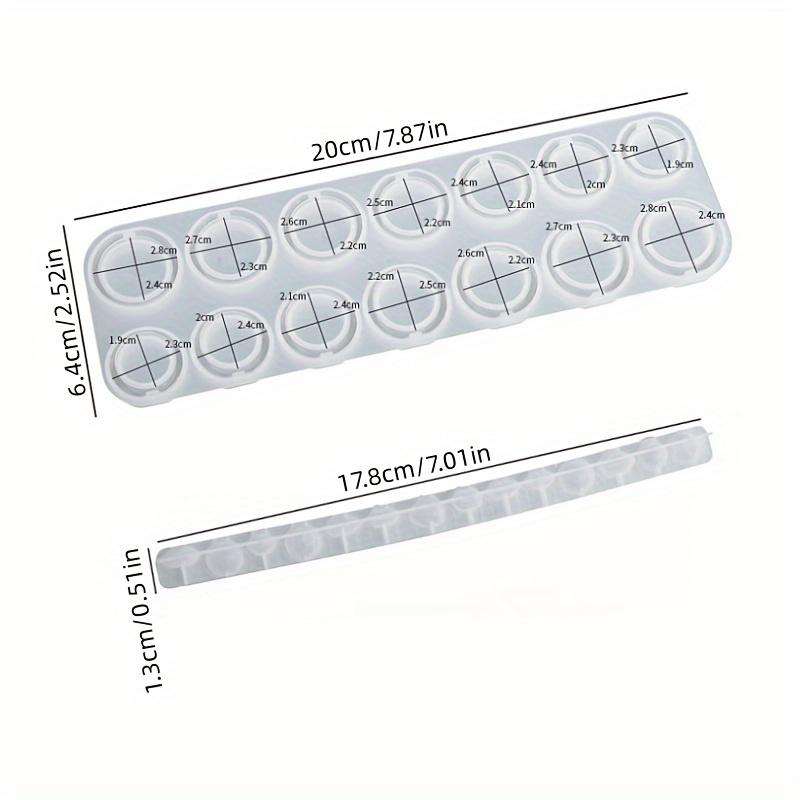 

2 шт. 3D форма для колец из эпоксидной смолы, силиконовые формы для колец с бриллиантами 14 разных размеров для рукоделия, изготовления ювелирных изделий ручной работы 2pcs
