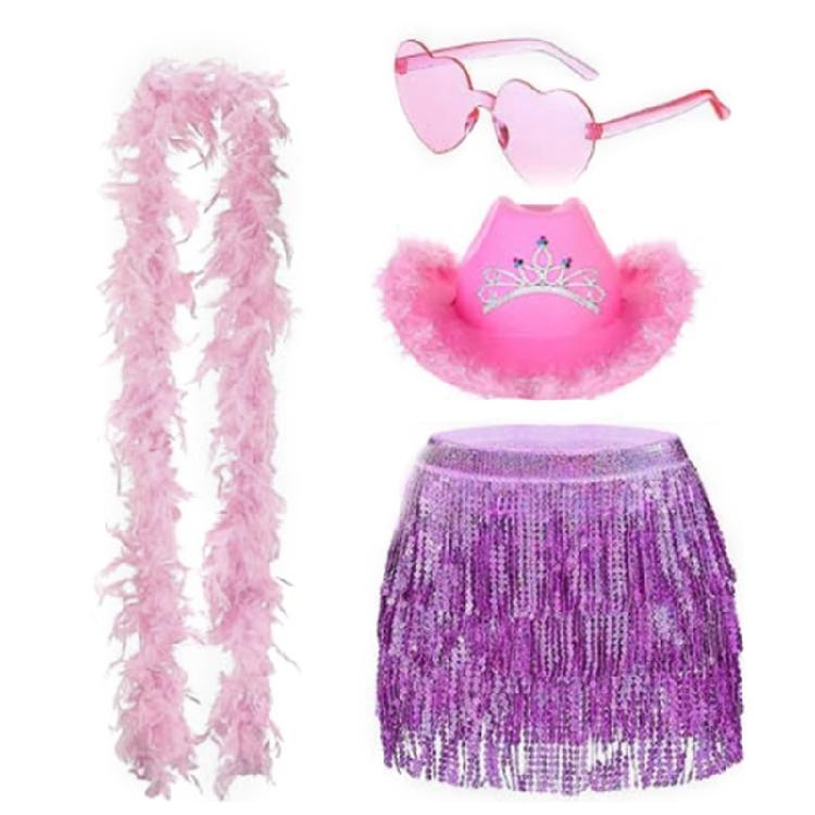 

Western Cowboy Hats Neck Scarf Women Party Outfit Fashion Costume Accessories рожевий