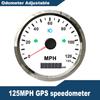 Waterproof 85mm GPS Speedometer 0-125 MPH 0-160 MPH 0-200 MPH for Snowmobile Motorcycle ATV UTV Total Mileage Adjustable 12V 24V