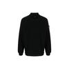 Loose Fit Solid Color Crew Neck Long Sleeve Sweatshirt Men Sweatshirts Black 791560954-V0029