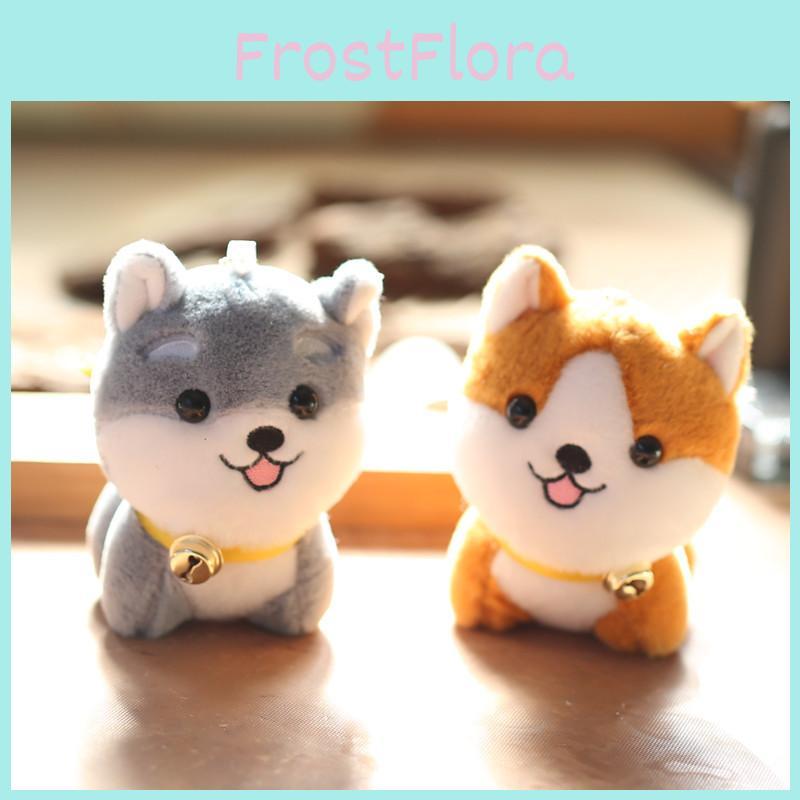 Cute Husky Plush Keychain Soft Short Plush Stuffed Dog Bag Decoration