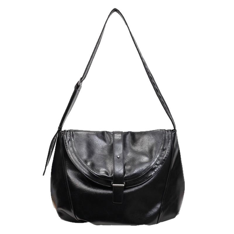 

2025 Retro Soft Leather Large-Capacity Women s Tote: Versatile Shoulder & Crossbody Bag for Daily Commute чорний