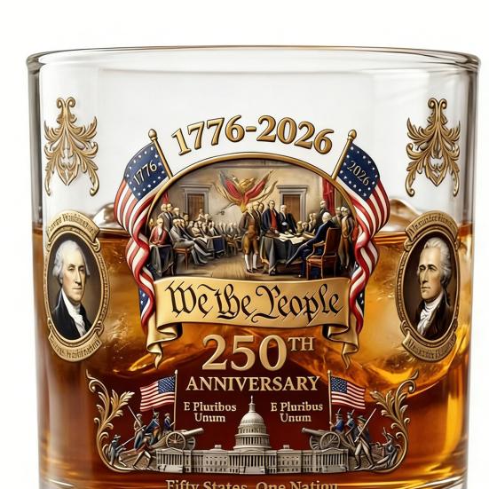 Commemorative Whiskey Glass Handcrafted History Themed Wine Glass for Stability Decorative Collectible Glass Gift for Collectors & Bourbon Lovers