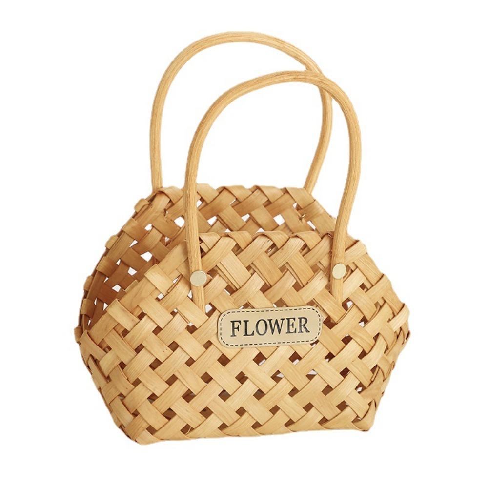 Wedding Decor Hand Basket Woven Rattan Decorative DIY Storage Basket Flowers Bamboo Basket Flower Baskets Wicker Baskets