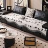 Straight Three-Person Leather Sofa Cushion, Universal In All Seasons  New Non-Slip Fixed One-Piece Sofa Cover Cover