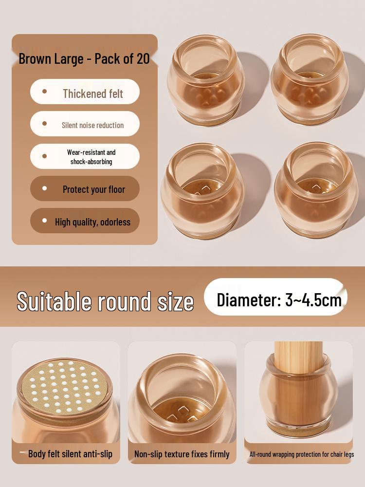 Anti-Slip Silicone Table & Chair Leg Pads - Wear-Resistant Protection for Dining Furniture