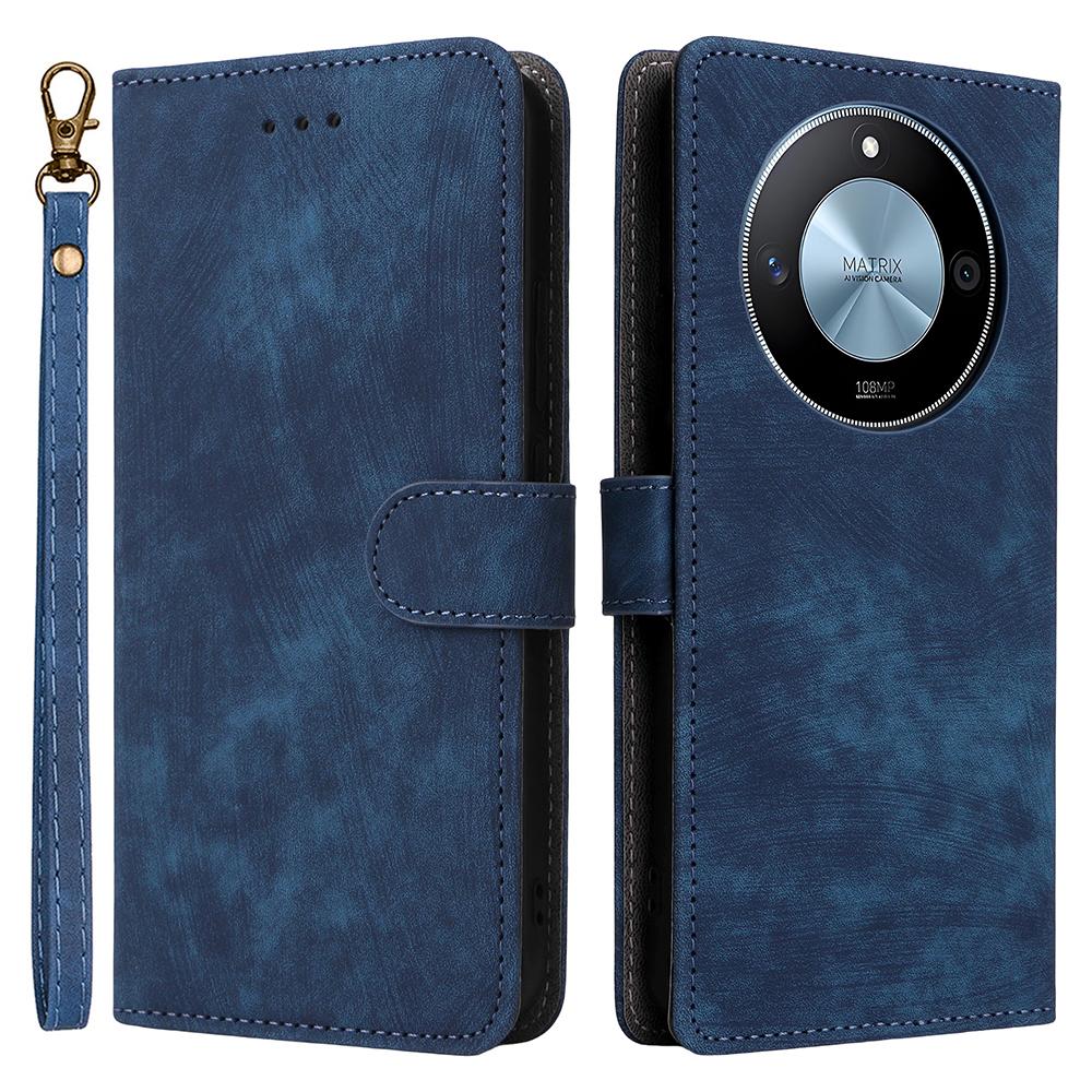 

For Honor X9c Smart 5G/X60 5G Wallet Case RFID Blocking PU Leather Cover Stand View Blue