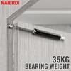 NAIERDI Automatic Door Closer 35kg Aluminum Alloy Soft Closing Adjustable Gas Spring 100 Degree Positioning Stop Door Hardware