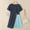ZANZEA Women Summer Round Neck Short Sleeve Casual Patchwork Dress