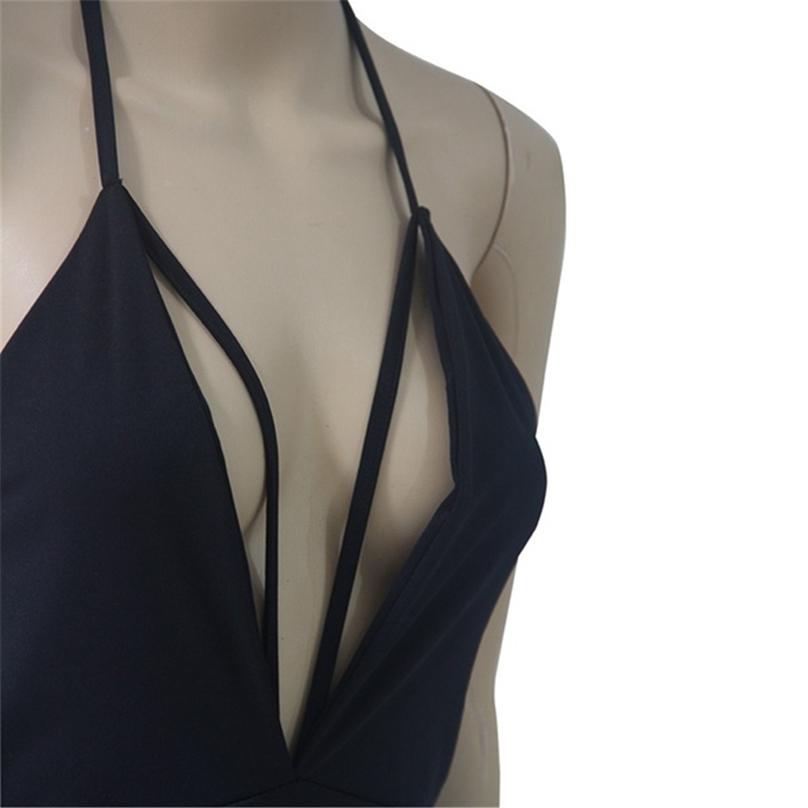 Vestido Feminino Sexy de Festa/Cocktail Estilo Europeu Sem Mangas Decote em V Profundo Bodycon