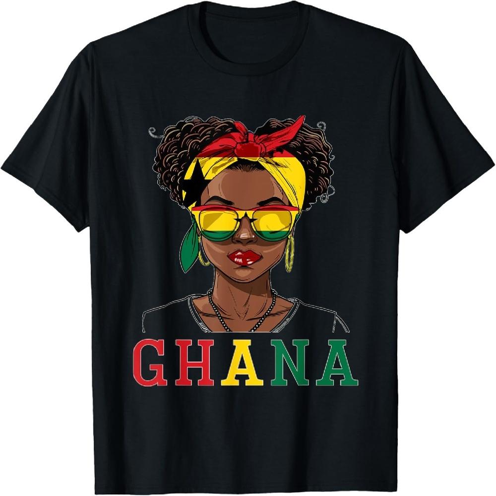 Ghana Flag Outfit for Woman Decor Souvenirs Ghanaian T-Shirt XXXXXL чёрный