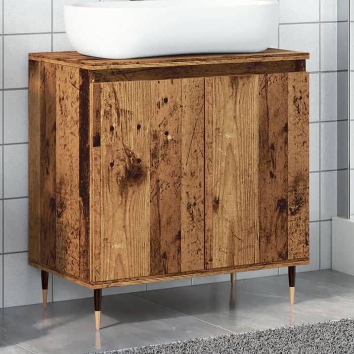 VidaXL Armoire de salle de bain vieux bois 58x33x60 cm bois ingénierie, armoire, armoire de rangement de salle de bain, 857214