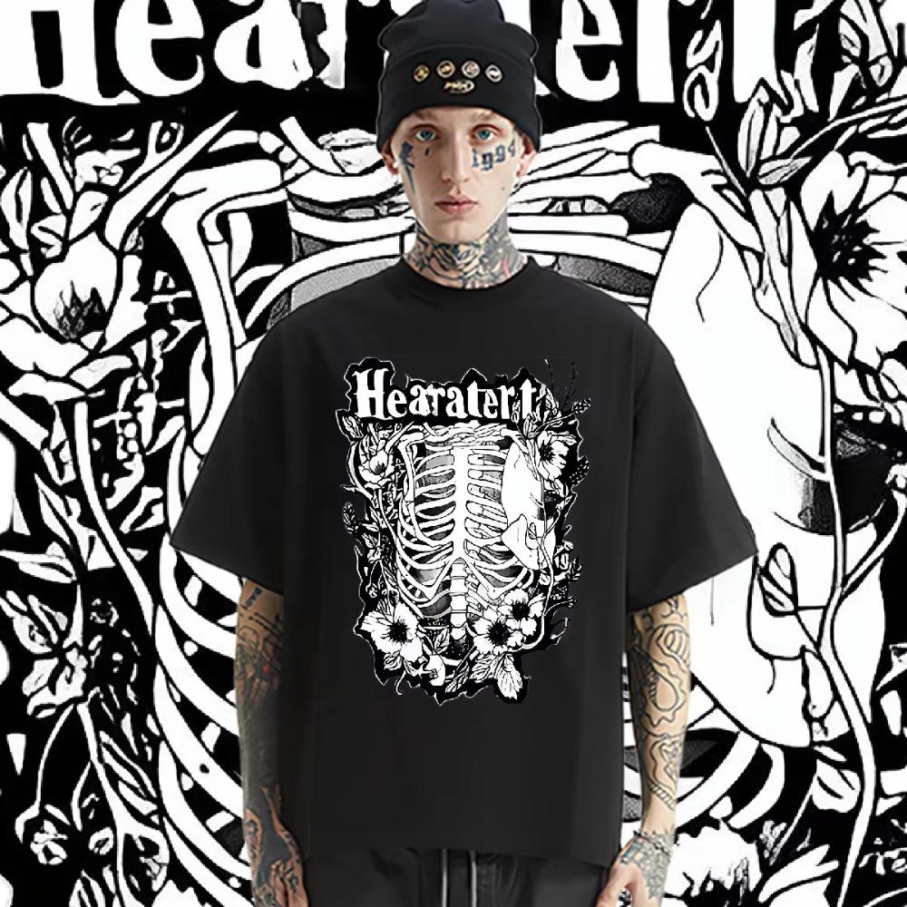 Oversized Loose Harajuku Aesthetic T-shirt Round Neck Men Graphic Clothes 2024 New Summer Hot Sale XXL Comfy Stretchy Tee