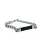 Cream Soda Lab Leather-Pointed Silver Chain Bracelet