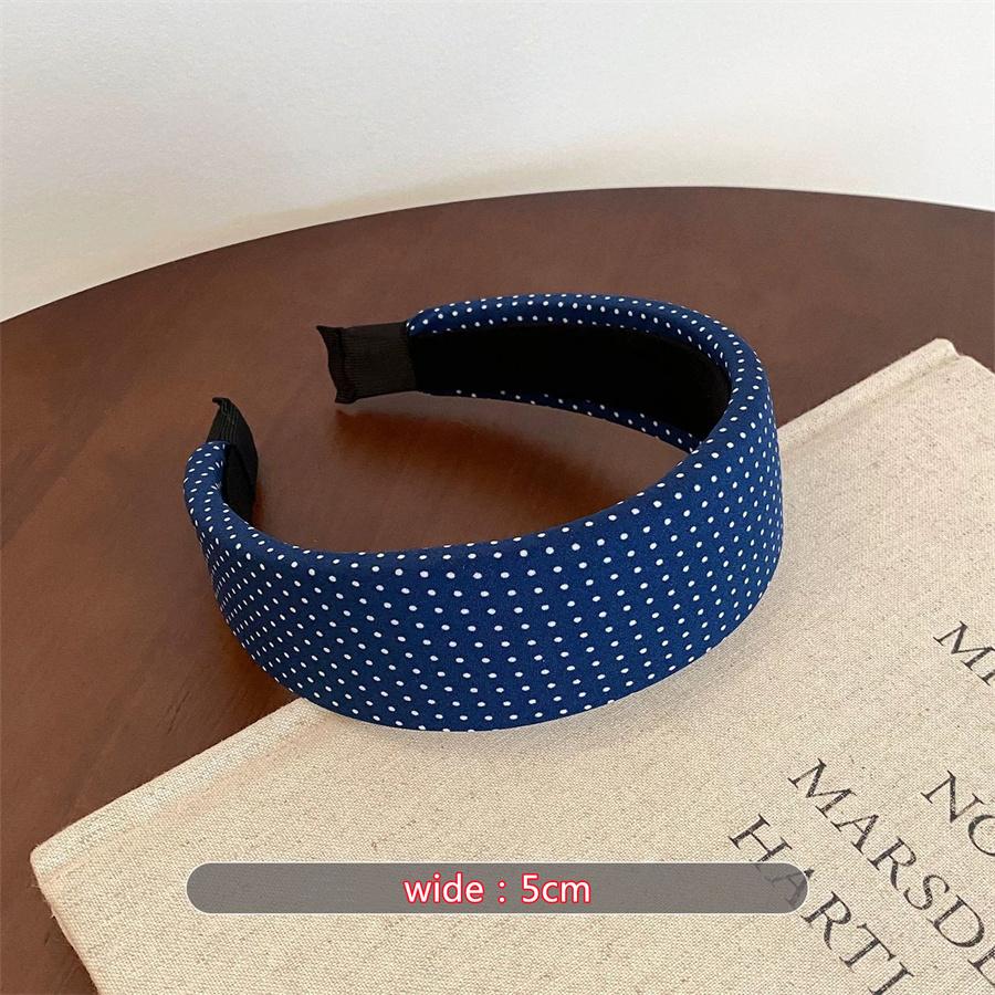 2026 Korean Elegant Blue Polka Dot Hairbands Headband Women Girls Hair Head Hoops Bands Accessories Headdress Headwear Ornament