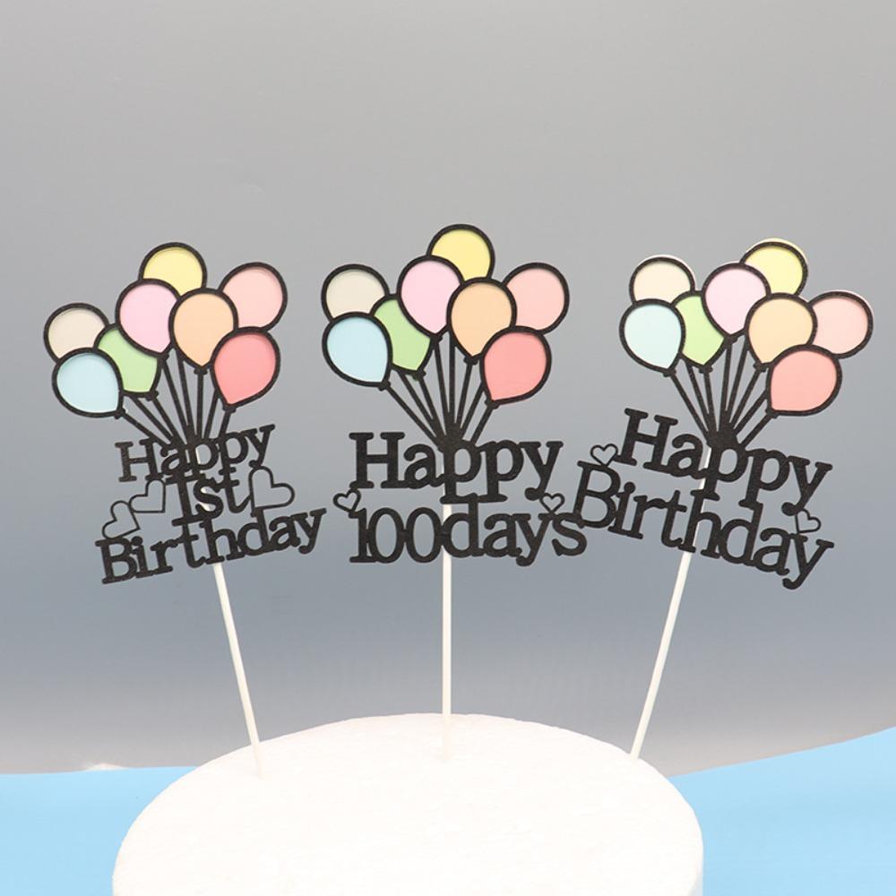 Paper Cupcake Toppers Cartoon Happy Birthday Cake Decoration  Kids Party Decor