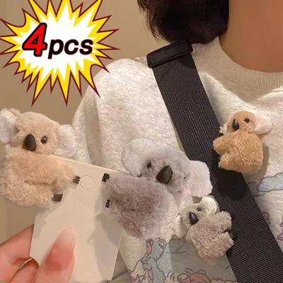 Cartoon Plüsch Koalabär Haarspangen Niedliche Flauschige Tier-Haarnadeln für Mädchen Frauen Rutschfeste Kopfbedeckung Koala Spangen Zubehör