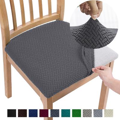 Neues Design Jacquard-Stuhlsitzbezüge, abnehmbare, waschbare Anti-Staub-Stretch-Spandex-Esszimmer-Polsterstuhl-Sitzbezüge