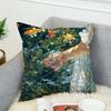 Summer Pool Oil Art Pillow Case For Car Sofa Decorative Home Double-sided Print Plush Square Throw Pillow Cushion Cover