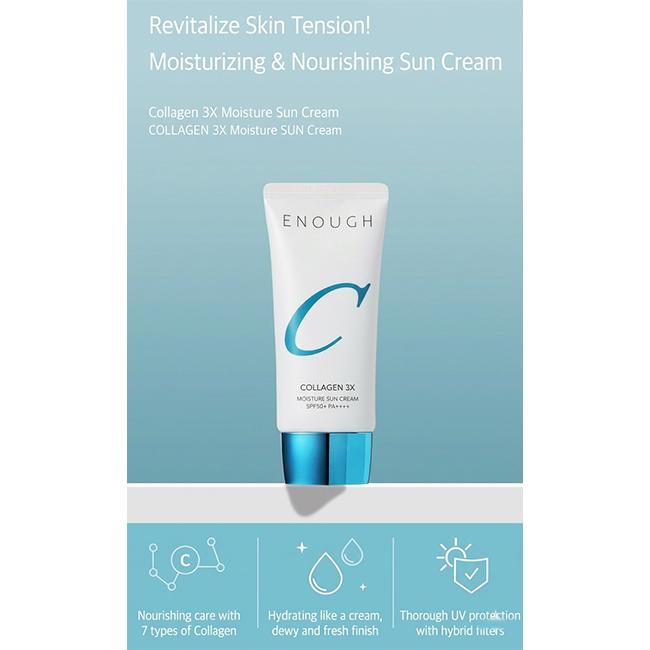 Enough Collagen 3X Moisture Sun Cream SPF50+ PA++++ 50ml (3 Options)