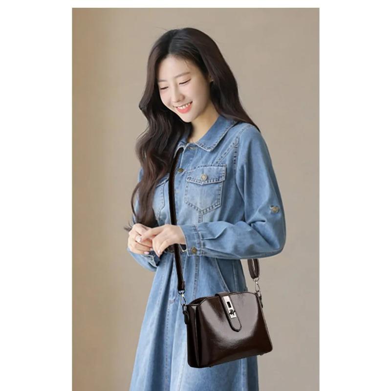 Fashionable Women's Shoulder Bag, High-quality UP Leather Crossbody Bag, Simple Shoulder Bag, Casual Handbag Suitable for Daily Use and Shopping