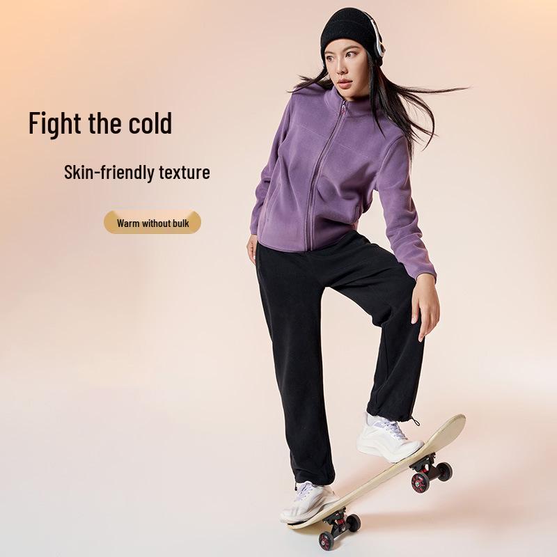 2026 Autumn/Winter Ollie Fleece Jacket: Stand Collar Sports Hoodie with Temperature-Locking Cardigan for Cold Protection.