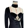 X6652 European & American Fashion Solid Color Women's Bandeau Evening Gown with Gloves