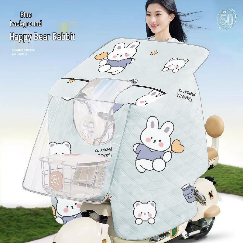 Electric Vehicle Waterproof Windshield Sunshade, Universal Fit for Small Electric Cars, All-Season Rainproof Protection.