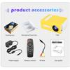 12V-2A T300 1920*1080 LED Mini Portable Projector 240x320 AV USB Audio Projector 3D Home Cinema Media Video Player Built-in Speaker 20W