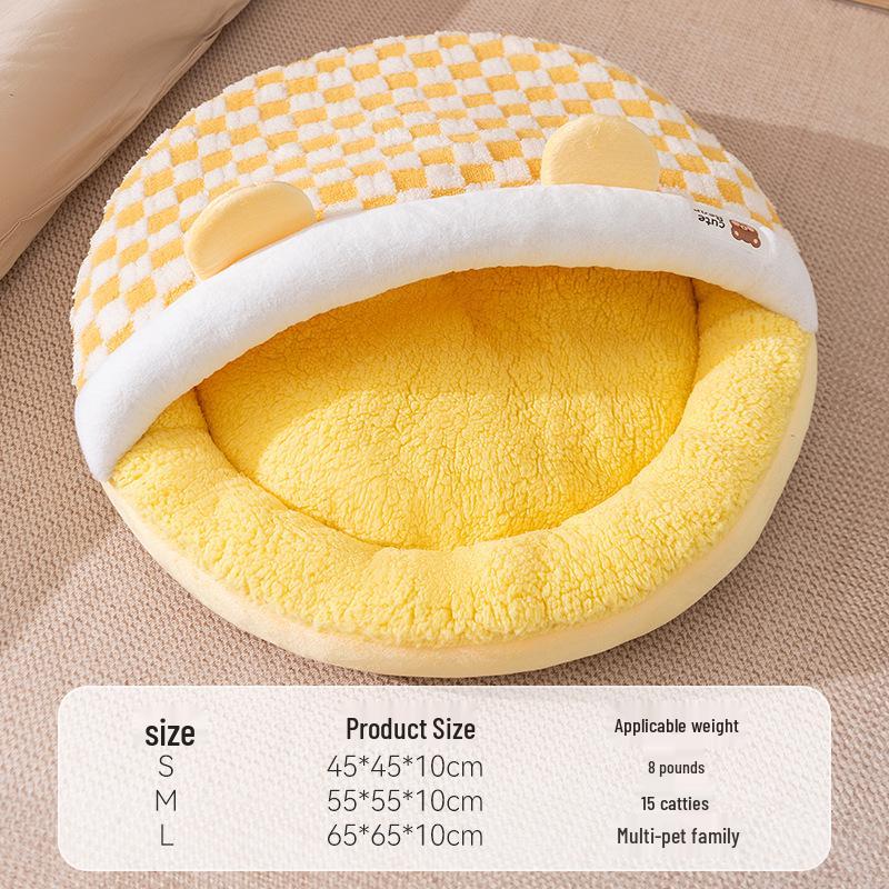 Przytulny śpiwór i łóżko dla kota: Ciepłe, zamknięte gniazdo zapewniające komfort zimą