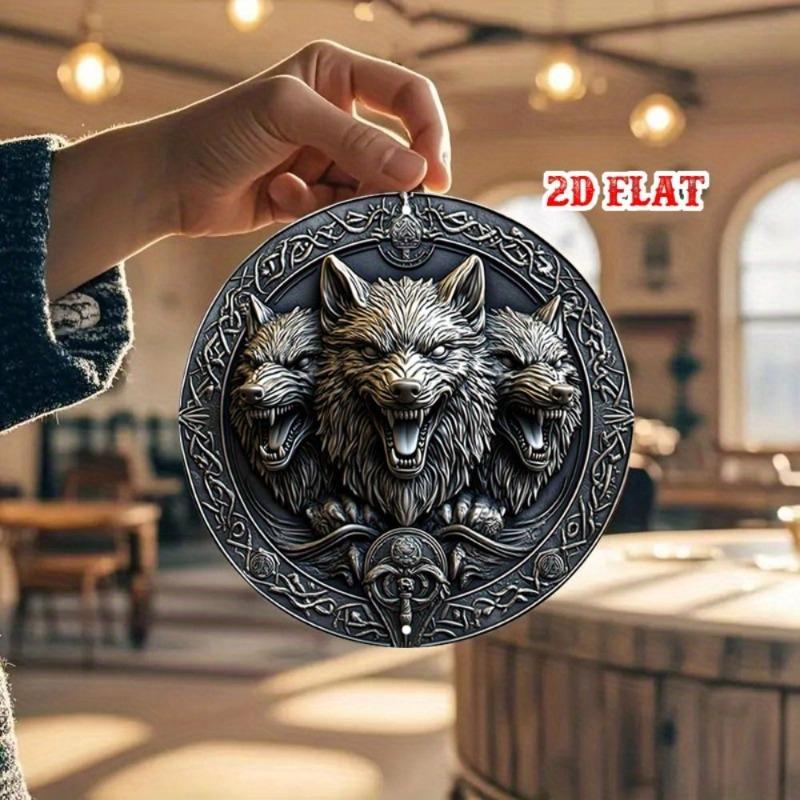 2D Flat Hanging Metal Decoration, Hand-Painted Wall Sign