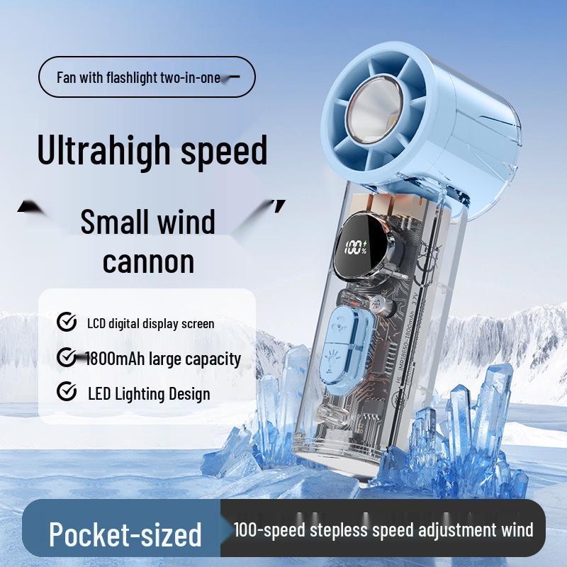 Portable Mini Silent Fan with Smart Display & USB Charging