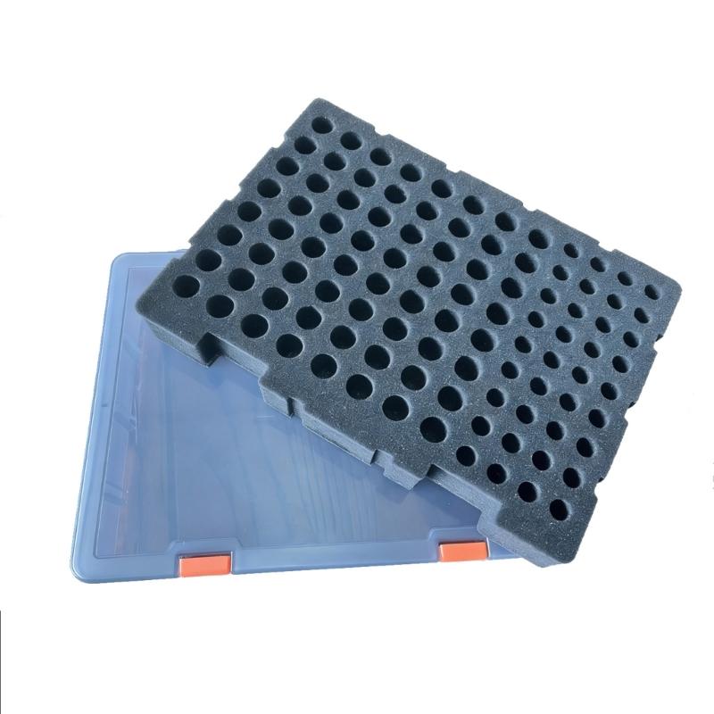 Big Capacity Battery Storage Case Holds 64 Normal And 36 Mini Batteries With Locking Lid For Easy Maintenance