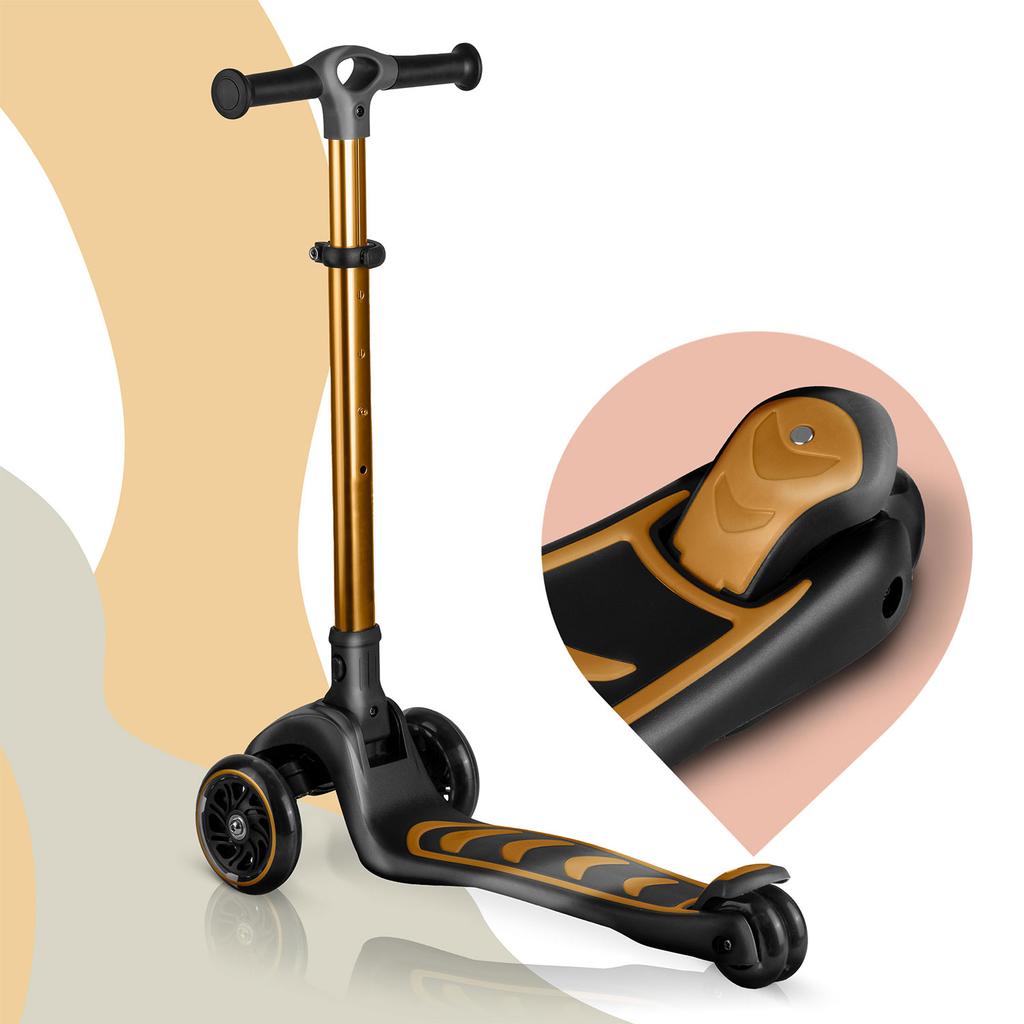 Nukido Flippo Three-Wheeled Scooter For Children With A Balance Seat - Gold