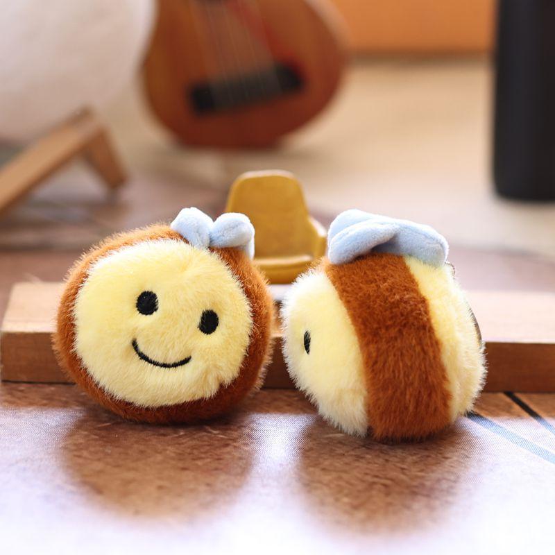 1 Piece Kawaii Bee Plush Pendant Toy Soft Stuffed Insect Honeybee Doll Keychain Kids Birthday Christmas Gift For Child